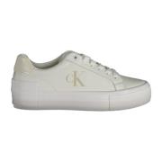 Calvin Klein Sportiga vita sneakers med kontrastdetaljer White, Dam