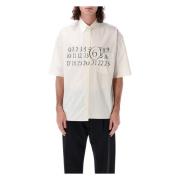 MM6 Maison Margiela Vit Asymmetrisk Poplinskjorta White, Herr