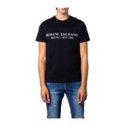 Armani Exchange Klassisk Svart Bomull T-Shirt Kollektion Black, Herr