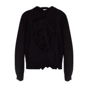 Alexander McQueen Skull Sweater Svart Aw24 Black, Herr