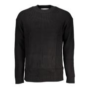 Calvin Klein Svart Långärmad Hög Hals Broderad Black, Herr