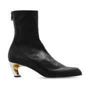 Alexander McQueen Svarta och silver ankelboots Black, Dam