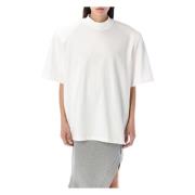 The Attico Vit Ribbad Krage T-shirt Kylie White, Dam