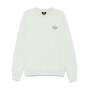 A.p.c. Mintgrön Crew Neck Sweatshirt Green, Herr