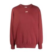 Autry Bordeaux Bomull Crewneck Sweatshirt Red, Herr