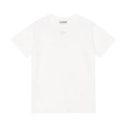 Ganni Broderad Logotyp Bomull T-shirt Vit White, Dam