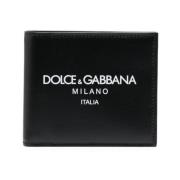 Dolce & Gabbana Svart läderplånbok med logotyp Black, Herr