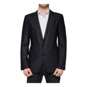 Dolce & Gabbana Svart ullblazer med två knappar Black, Herr