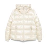 Moncler Kort Dunjacka Vit Panna Beige, Dam