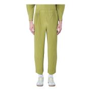 Issey Miyake Veckade Straight-Leg Byxor Green, Herr