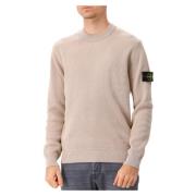 Stone Island Beige Crew Neck Dessert Sweater Beige, Herr