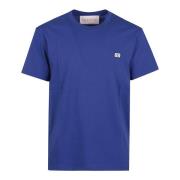 Valentino Garavani Tryckt Bomullst-shirt Blue, Herr