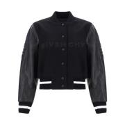 Givenchy Ull Collegejacka med Tryckknapp Black, Dam