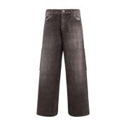 Emporio Armani Låg midja bomull jeans med fem fickdesign Gray, Herr