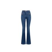 Elisabetta Franchi Utställda jeans med bågfickor Blue, Dam