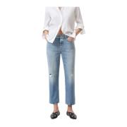 Closed Regenerativ Bomull Straight Leg Jeans Blue, Dam