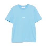 Msgm Bomullst-shirt med tryckt logotyp Blue, Herr