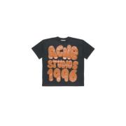 Acne Studios 1996 Logo T-shirt - Avslappnad passform Black, Dam