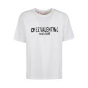 Valentino Garavani Bomull Jersey T-shirt i Elfenben White, Herr