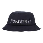 JW Anderson Svart Bucket Hat Logo Tillbehör Black, Unisex