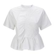 Cecilie Bahnsen Bomull T-shirt med lockar White, Dam