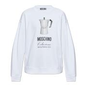 Moschino Tryckt sweatshirt White, Herr