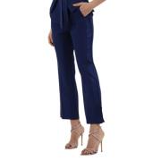 Elisabetta Franchi Navy Blue Crepe Smoking Byxor Blue, Dam