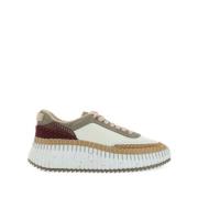 Chloé Gröna Sneakers med Mocka Panel Design Multicolor, Dam