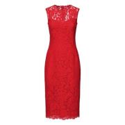 Dolce & Gabbana Röd Ärmlös Sidensklänning Red, Dam