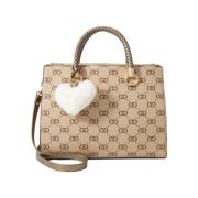 Liu Jo Dubbel Zip Satchel Väska Beige, Dam