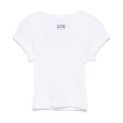 Jean Paul Gaultier Stilren Baby Tee för Crop Look White, Dam