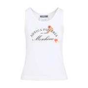 Moschino Fantasia Vit Tank Top White, Dam