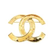 Chanel Vintage Pre-owned Paels broscher Yellow, Dam