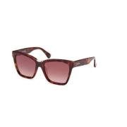 Max Mara Gradient Brown Solglasögon Mörk Havana Ram Brown, Unisex