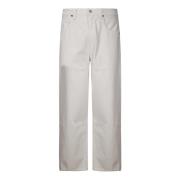 Agolde Hög Midja Bred Ben Fem Fickor Jeans Beige, Herr