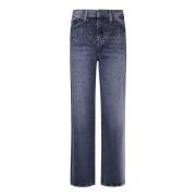 7 For All Mankind Raka ben jeans med Swarovski-stenar Blue, Dam