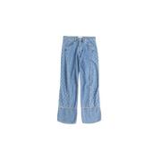 Marine Serre Kurvig Moon Logo Jeans Blue, Herr