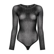 Wardrobe.nyc Svart Web Bodysuit Black, Dam