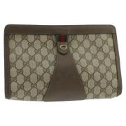 Gucci Vintage Pre-owned Canvas kuvertvskor Beige, Dam