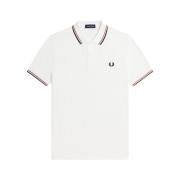 Fred Perry Vit Twin Tipped Polo Skjorta White, Herr