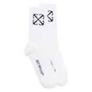 Off White Arrow Mid Socks Vit Svart White, Herr