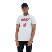 New Era Miami Heat Team Logo Tee Shirt Gray, Herr