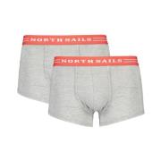 North Sails Bomull Boxershorts, 2-Pack, Logo Midjeband Gray, Unisex