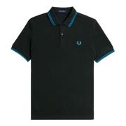 Fred Perry Marin/Grön Twin Tipped Polo Skjorta Green, Herr