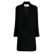 Ami Paris Elegant Double-Breasted Coat Black, Dam