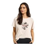 IN Front Dream T-shirt med Print Beige, Dam