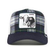 Goorin Bros Moon Cow Trucker Cap i Blå Rutig Multicolor, Herr