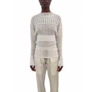 Rick Owens Off-White Öppen Stickning Dinge White, Dam