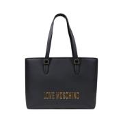 Love Moschino Tvåfärgad Handväska Vår/Sommarkollektion Black, Dam