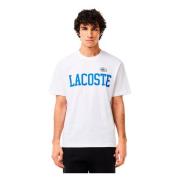 Lacoste Vit University Logo Tee Shirt White, Herr